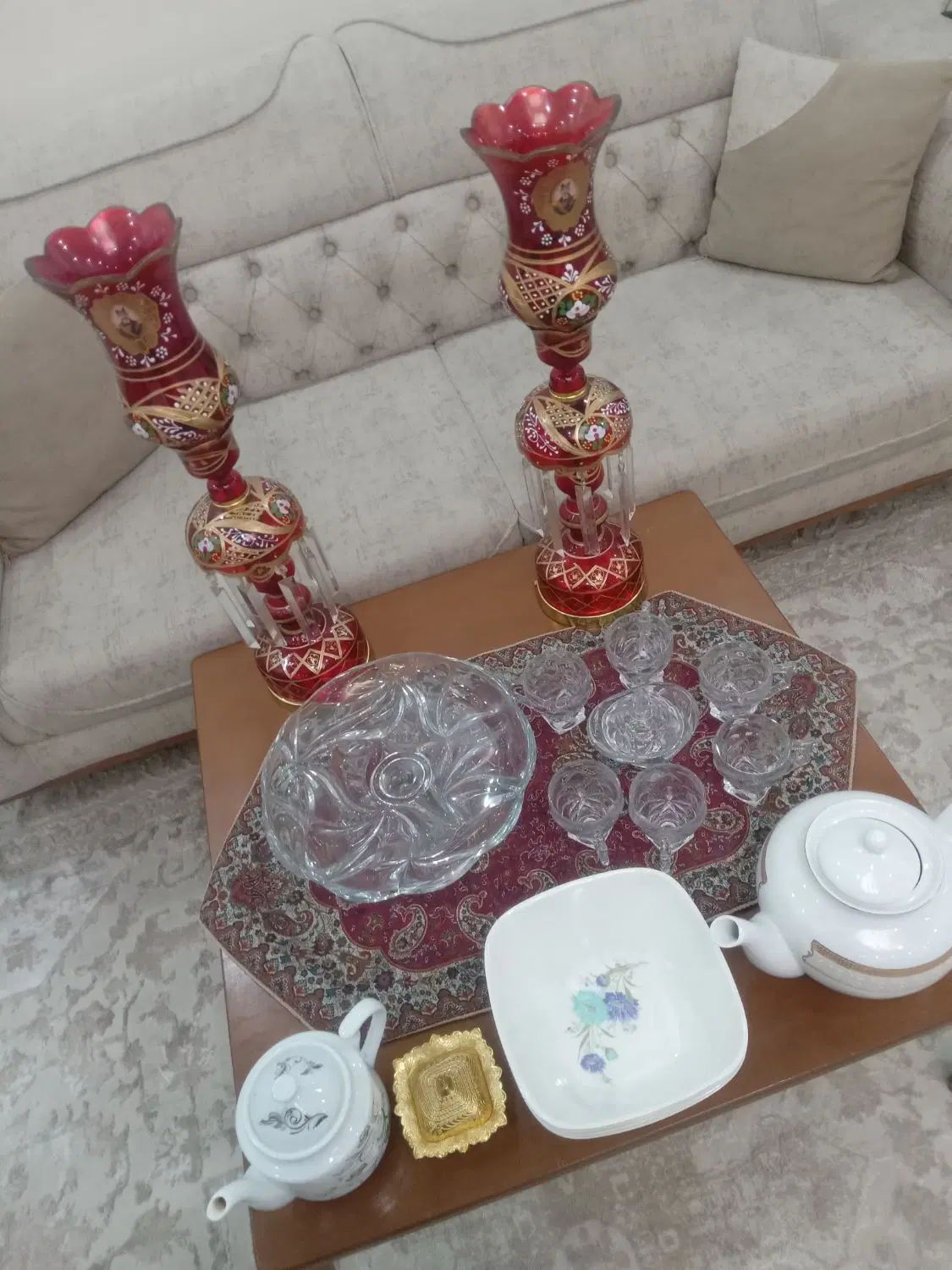 شمعدونی ، قوری ، فنجان قندان،میوه خوری|ظروف سرو و پذیرایی|تهران, افسریه شمالی|دیوار