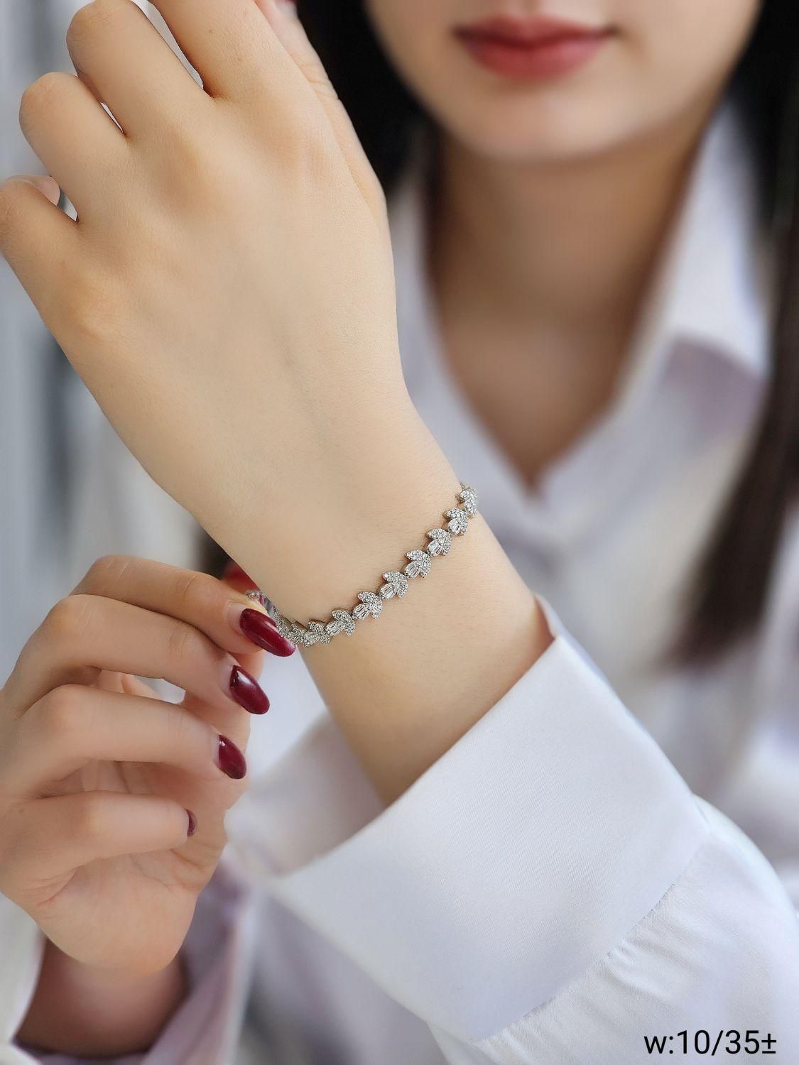 دستبند نقره کارتیه یک در میان نگین دار روکش طلا|بدلیجات|تبریز, |دیوار