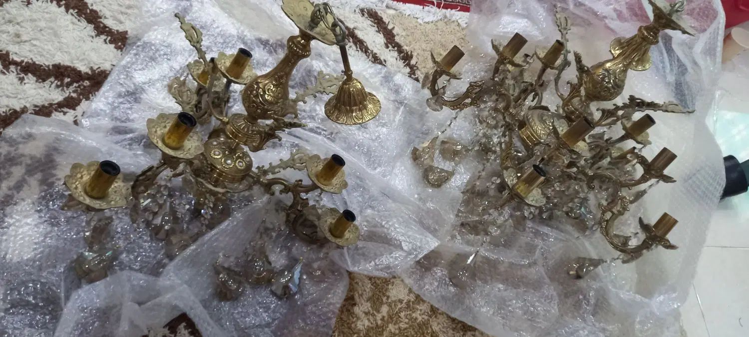 دو عدد لوستر سه شاخه ی دوتایی و پنج شاخه دوتایی|لوستر و چراغ آویز|کرج, دولت‌آباد|دیوار