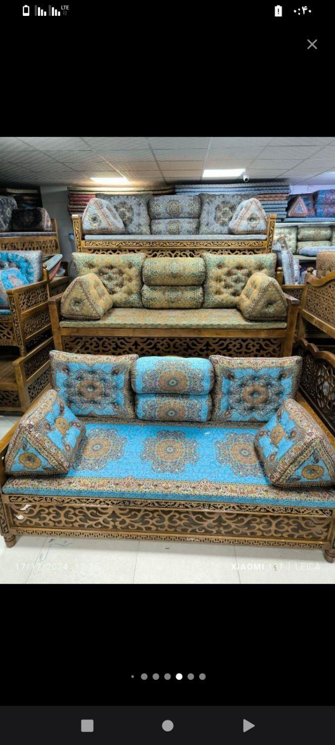 تخت شاه نشین چوبی M/66|مبلمان خانگی و میز عسلی|اصفهان, هفتون|دیوار