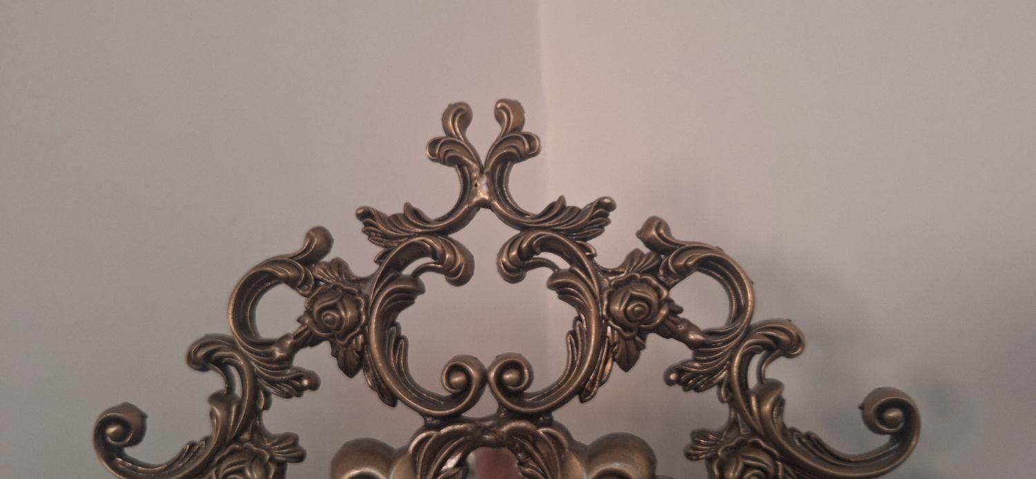 آینه و شمعدان برنزی نگین دار طرح تاج|صنایع دستی و سایر لوازم تزئینی|قدس, شهرقدس|دیوار