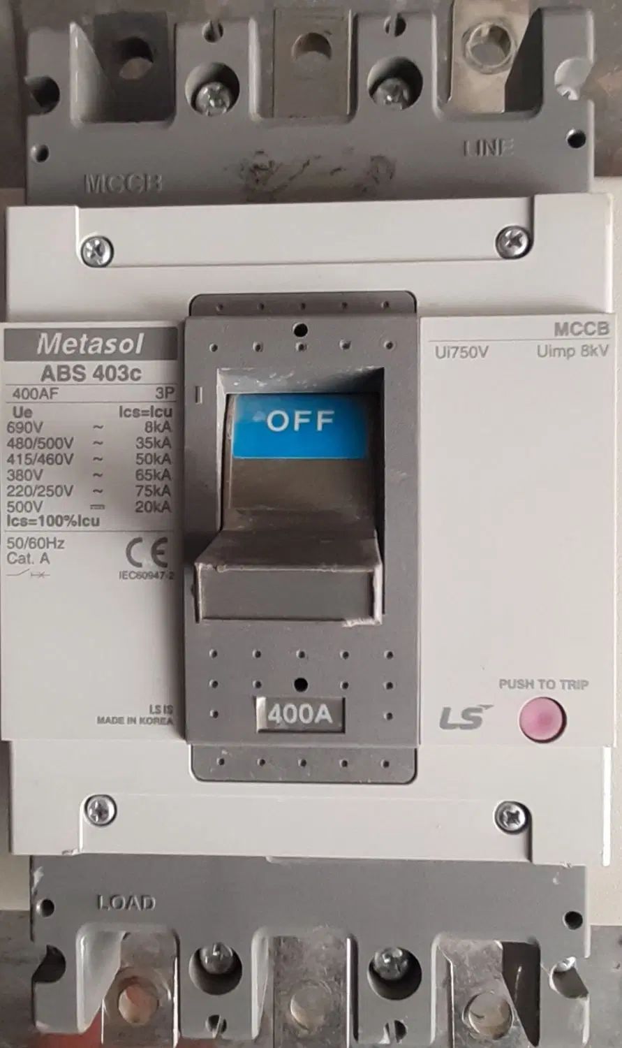 کلید 400A Metasol اصل کره .|ماشین‌آلات صنعتی|تهران, حکمت|دیوار