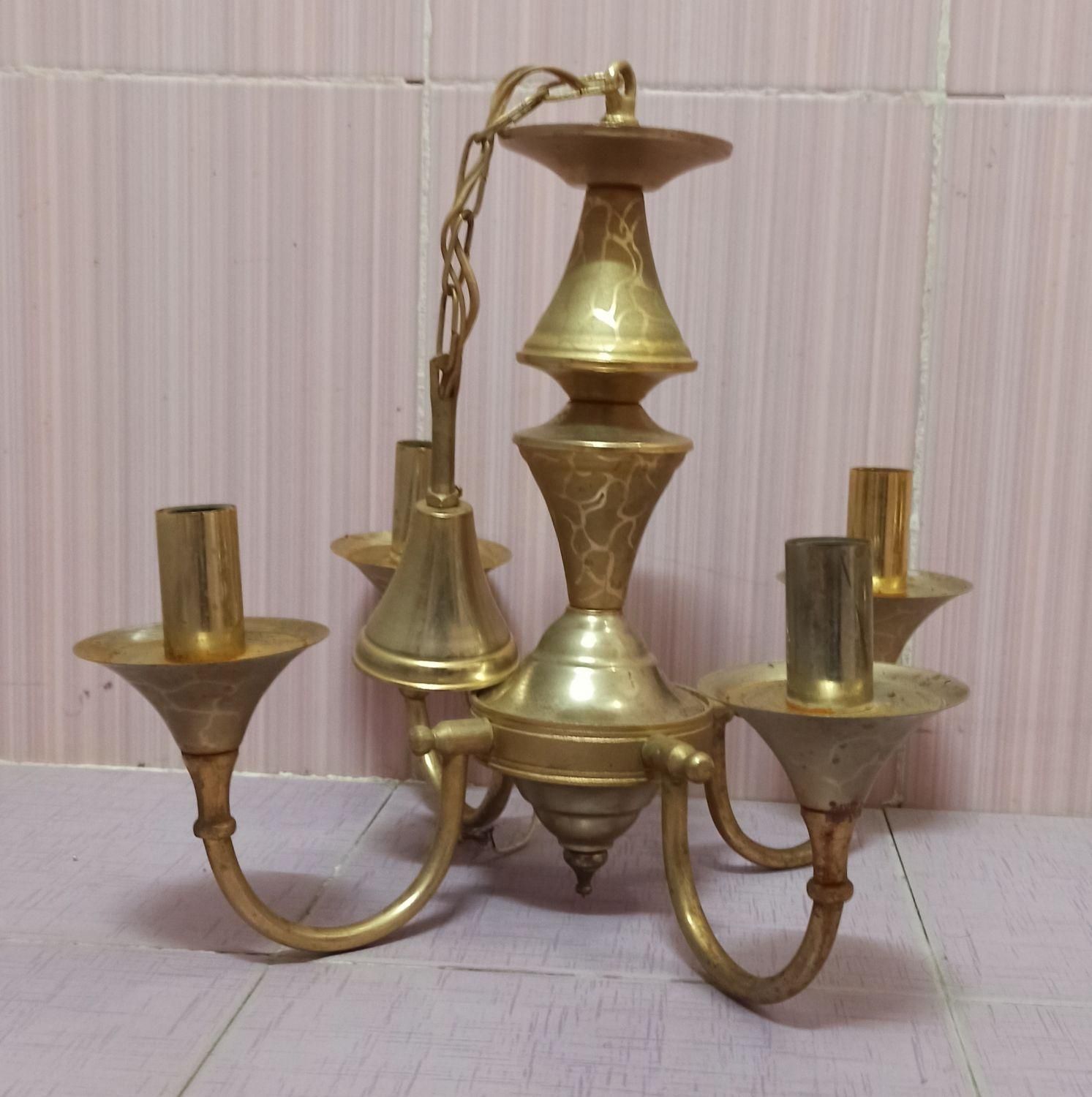 لوستر سقفی برنجی|لوستر و چراغ آویز|اهواز, فاز ۲ پادادشهر|دیوار