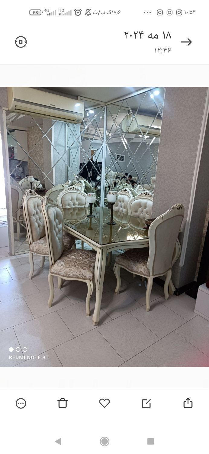 میز نهار خوری نو نو شیک سلطنتی کلاسیک ۶ نفره|مبلمان خانگی و میز عسلی|تهران, تهرانسر شرقی|دیوار