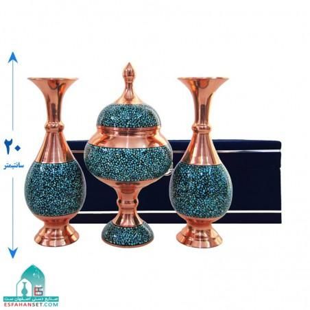 ست گلدان و شکلات خوری فیروزه کوبی 20 سانتیمتری|صنایع دستی و سایر لوازم تزئینی|نجف‌آباد, دلگشا|دیوار