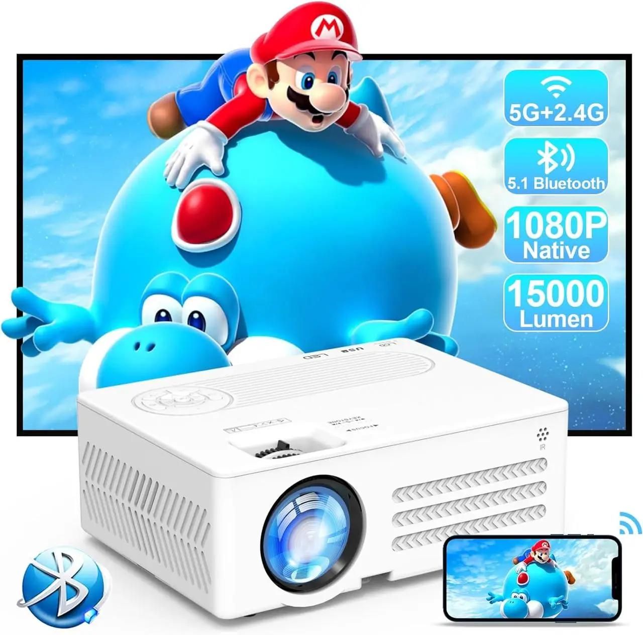ویدیو پروژکتورسینما خانگی با کیفیت4K بلوتوثی وایفا|تلویزیون و پروژکتور|سقز, |دیوار
