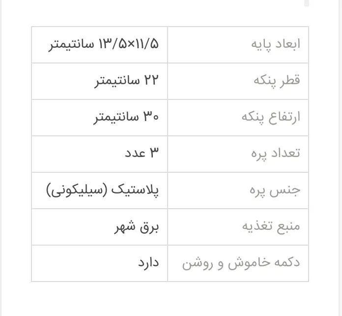 پنکه برقی گردون رومیزی قابل حمل گیره دار ۳پره|پنکه و تصفیه‌کنندهٔ هوا|مشهد, سپاد|دیوار