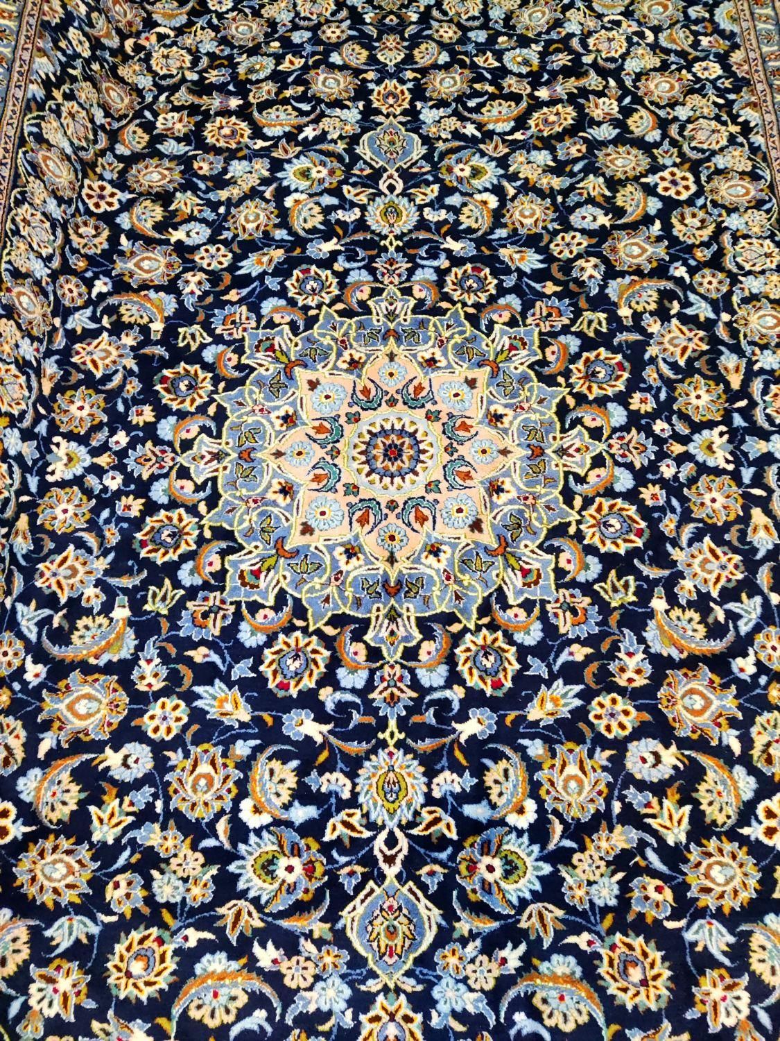 فرش۱۲متری دستباف کاشان سورمه ای دست بافت درحدنو|فرش|تهران, آهنگ|دیوار