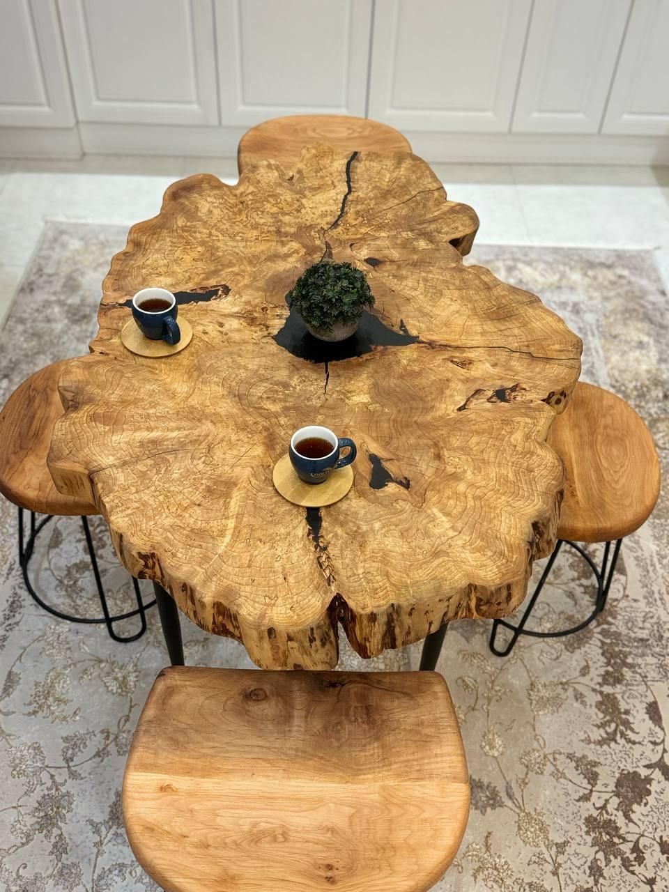 میز چوبی روستیک ناهار خوری جلومبلی عسلی تخته سرو|میز و صندلی غذاخوری|ری, بازار گل خاوران|دیوار