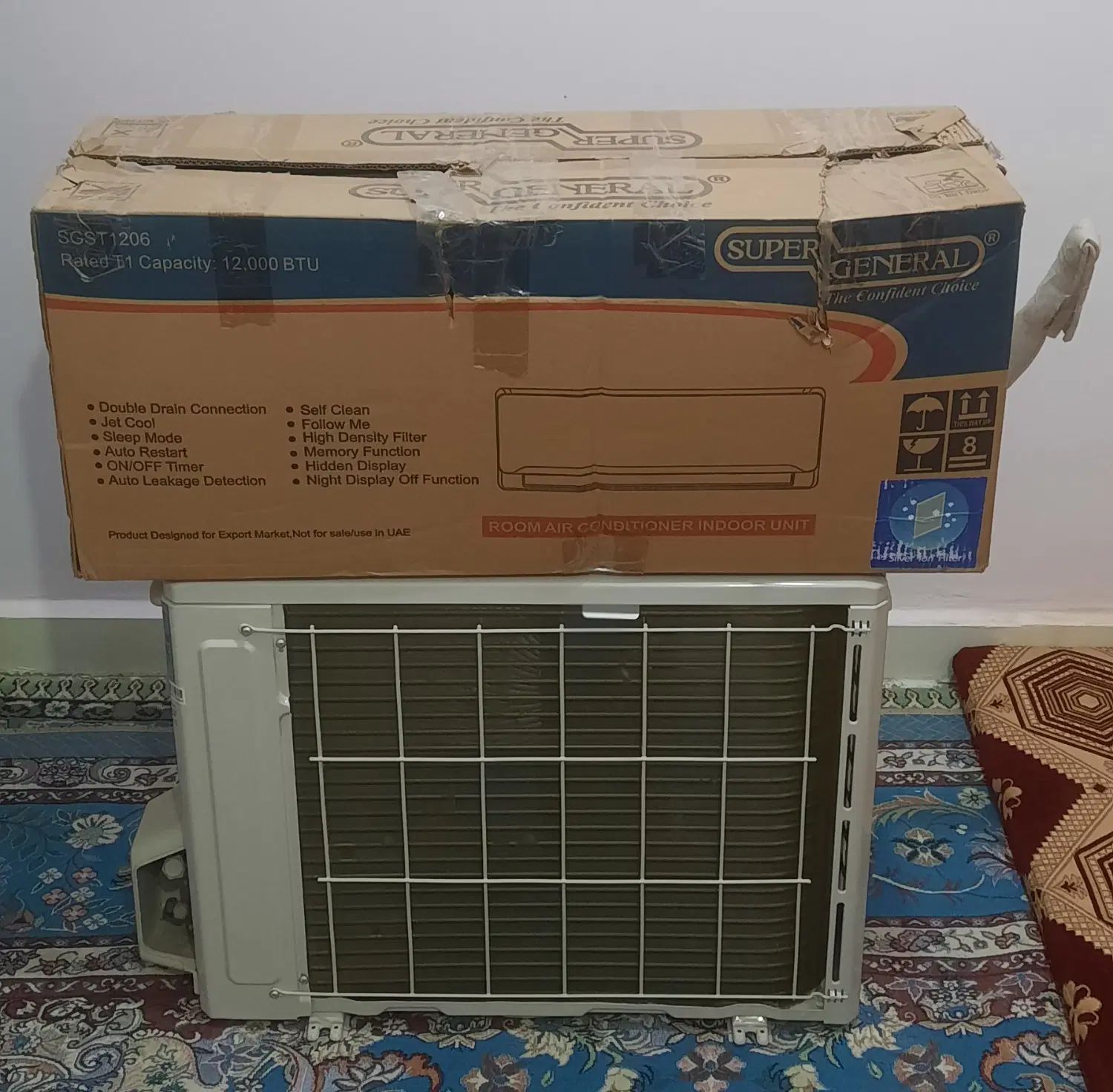 کولر ۱۲۰۰۰ سوپر جنرال(فقط یک ماه استفاده شده)|کولر گازی و فن‌کوئل|شوش, |دیوار