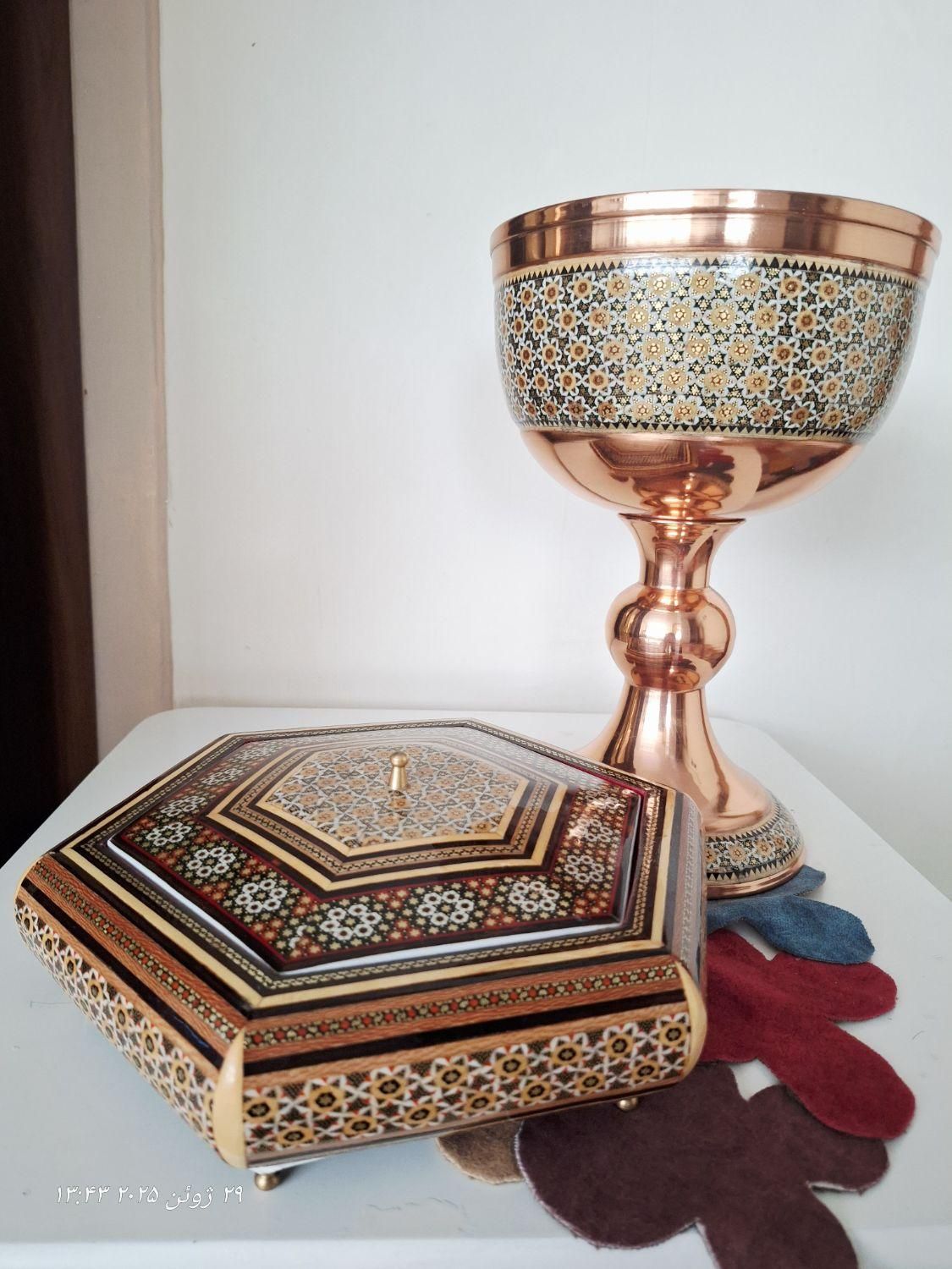 ست ظروف مسی فیروزه کوبی|صنایع دستی و سایر لوازم تزئینی|تهران, افسریه|دیوار