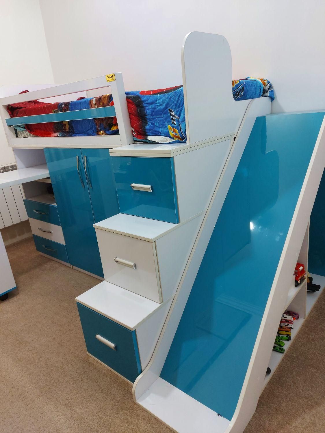 تخت دوطبقه (یک نفره) کودک و نوجوان|تخت و سرویس خواب|زاهدان, |دیوار