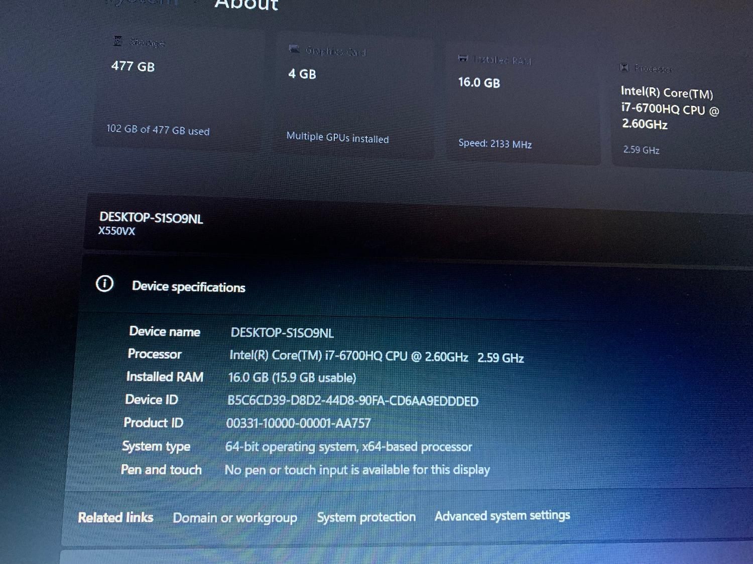 لپتاپ ASUS X550VX - رم 16 گیگ - گرافیک 4 گیگ|رایانه همراه|اردبیل, |دیوار