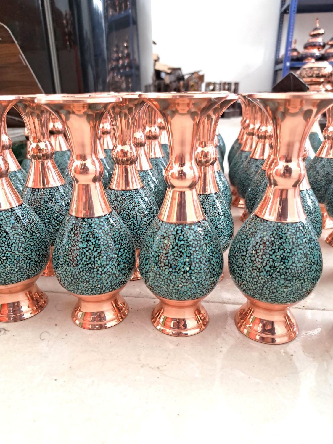 گلدان فیروزه کوبی گلدان فیروزه صنایع دستی|صنایع دستی و سایر لوازم تزئینی|برخوار, |دیوار