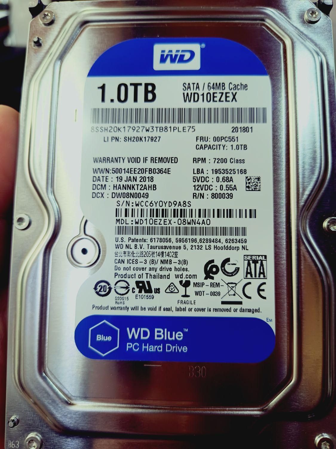 هارد وسترن دیجیتال ۱ ترا Blue|قطعات و لوازم جانبی رایانه|ساری, |دیوار