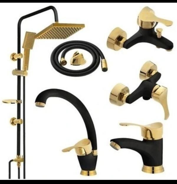 شیرآلات ۶مشکی طلا با علم یونورست مطابق عکس|مصالح و تجهیزات ساختمان|شیراز, بازار|دیوار