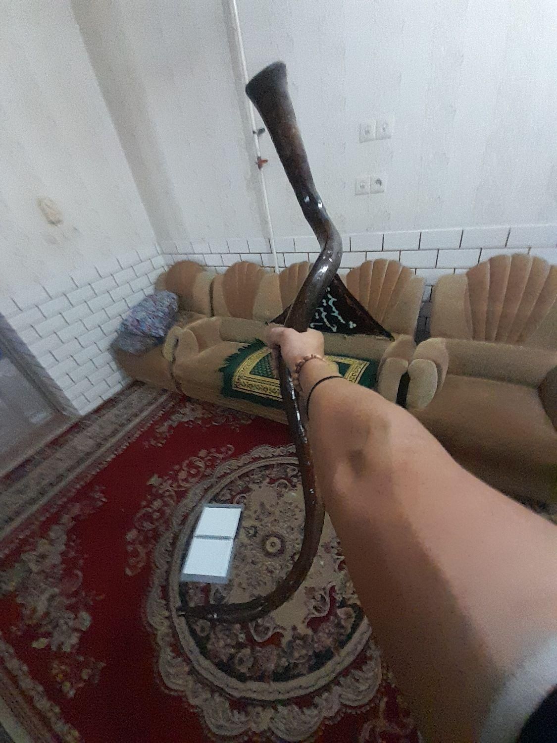 شیپور دمام چوب فایبرگلاس با دهنه مسی دست‌ساز|سازهای سنتی|دزفول, |دیوار