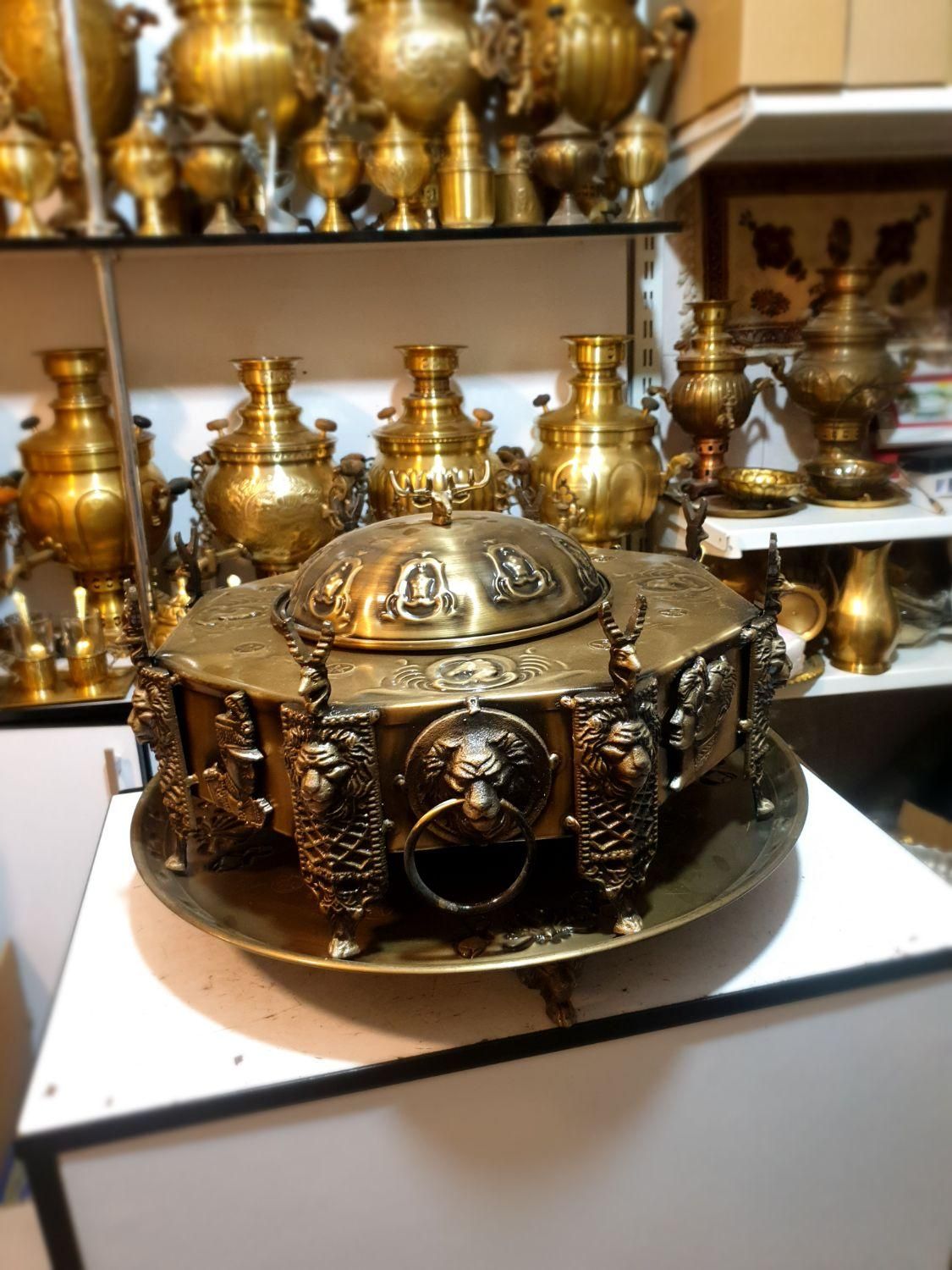 کارگاه zadgpptwq سماوری منقل برنجی مسی زغالی|صنایع دستی و سایر لوازم تزئینی|اصفهان, دستگرده|دیوار