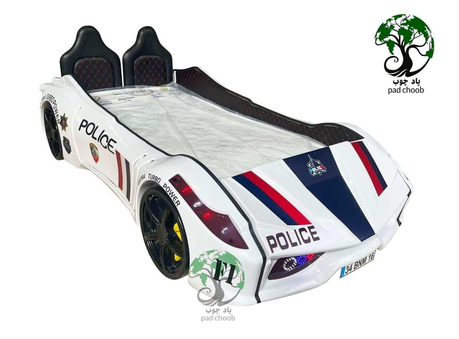 تخت طرح ماشینی مدل پورشه گشت پلیس پادچوب|تخت و سرویس خواب|کرمان, |دیوار