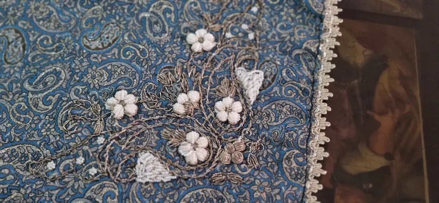 تابلو ترمه. رومیزی ترمه سرمه دوزی . سورمه دوزی|صنایع دستی و سایر لوازم تزئینی|مشهد, حسابی جنوبی (شهرک غرب)|دیوار