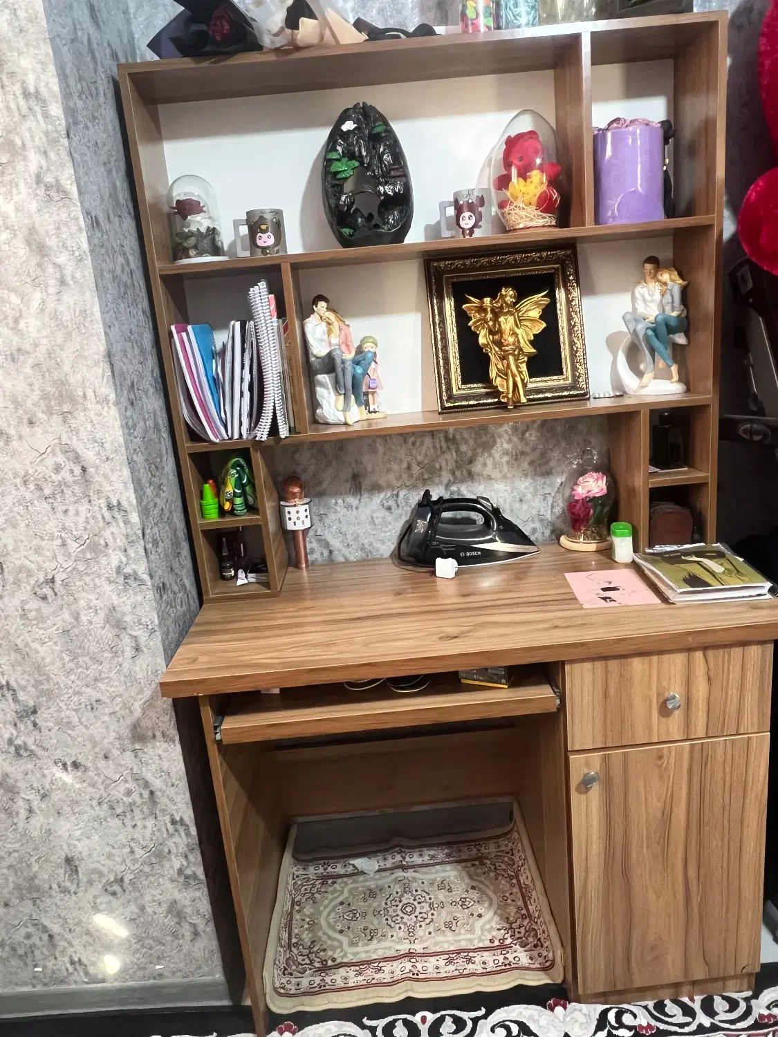 تخت ۳ طبقه همراه کتاب خانه برای نوجوان و میز آرایش|تخت و سرویس خواب|اندیشه, اندیشه فاز ۱|دیوار