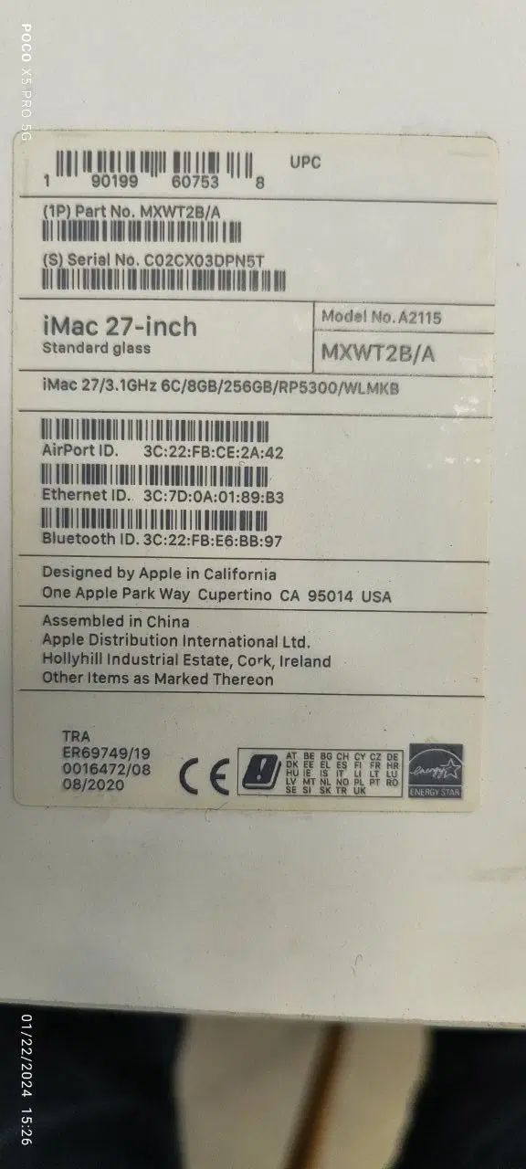 آی مک 27 اینچی مدل Retina 5K (A2115)|رایانه رومیزی|تهران, فردوس|دیوار