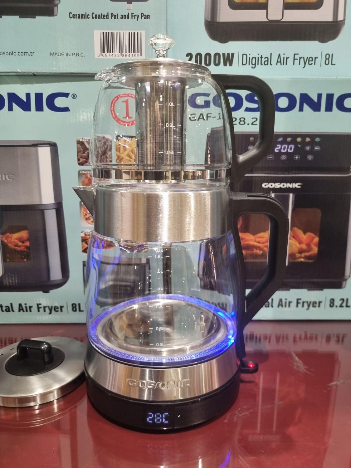 چای ساز مدل 783 gosonic ترکیه جدبد نمایشگردرجه آب|سماور، چای‌ساز، قهوه‌ساز|مشهد, کوشش|دیوار