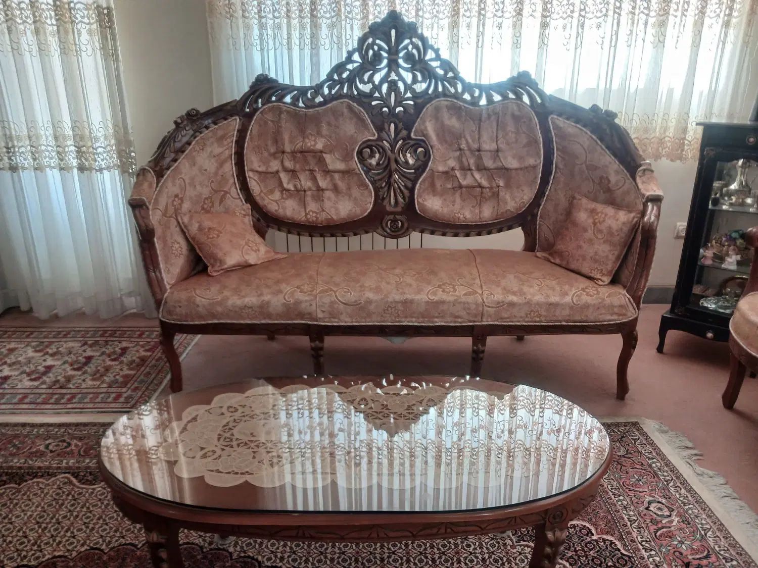 یک دست مبل استیل سلطنتی ۹نفره با یک میزو دوتا عسلی|مبلمان خانگی و میز عسلی|همدان, |دیوار
