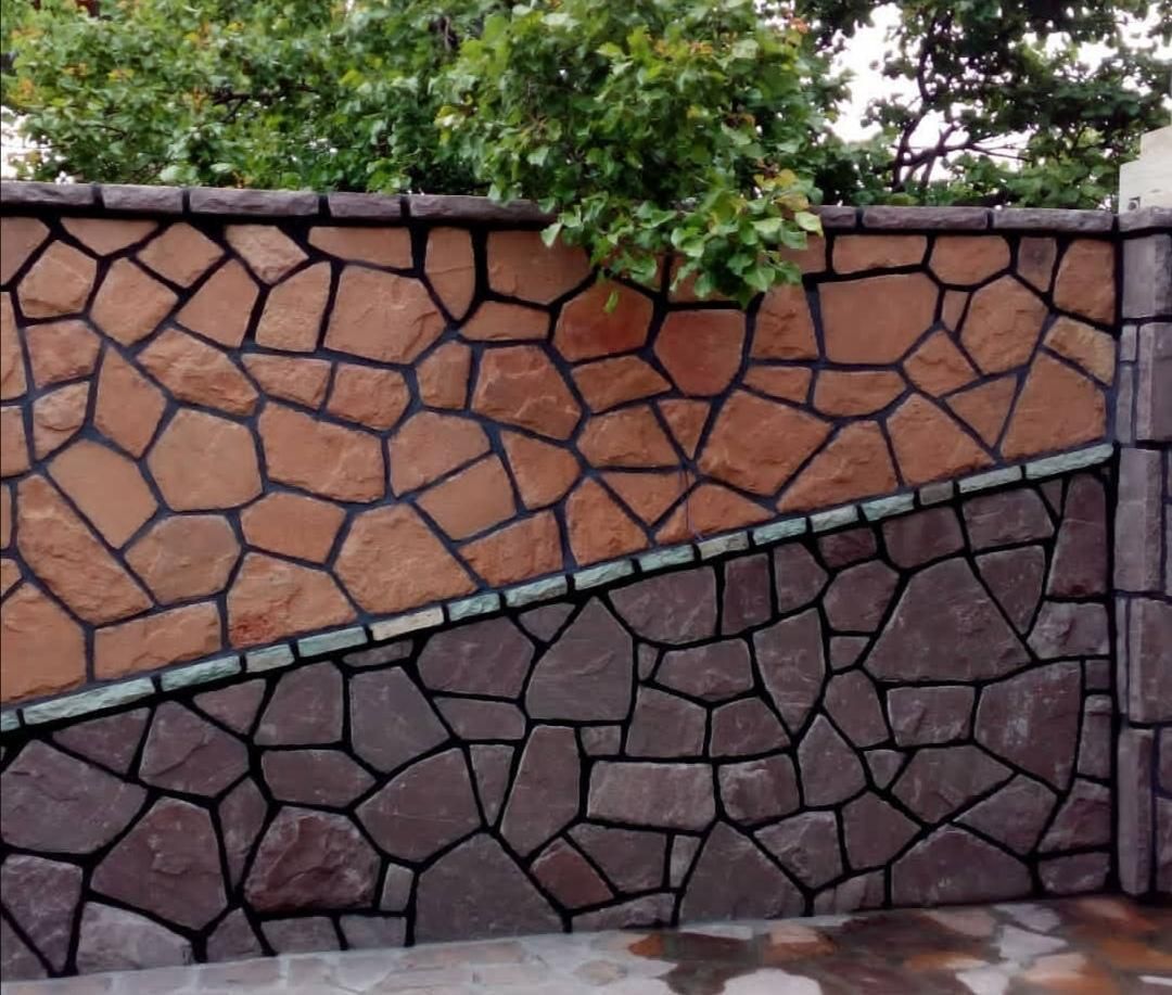 اسنگ مالون کوهی ورقه ایی سنگ لاشه قلوه سنگ کوبیک|خدمات پیشه و مهارت|فردیس, منظریه|دیوار