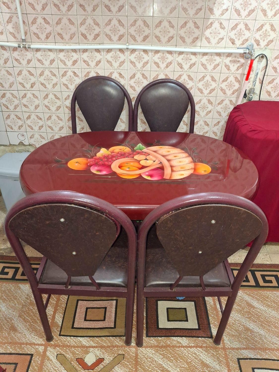 میزنهارخوری ۴نفره|میز و صندلی غذاخوری|فسا, |دیوار