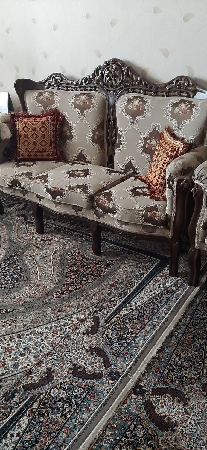 یک دست مبلمان استیل ۹نفره دو رو منبع کاری شده‌|مبلمان خانگی و میز عسلی|اشتهارد, |دیوار