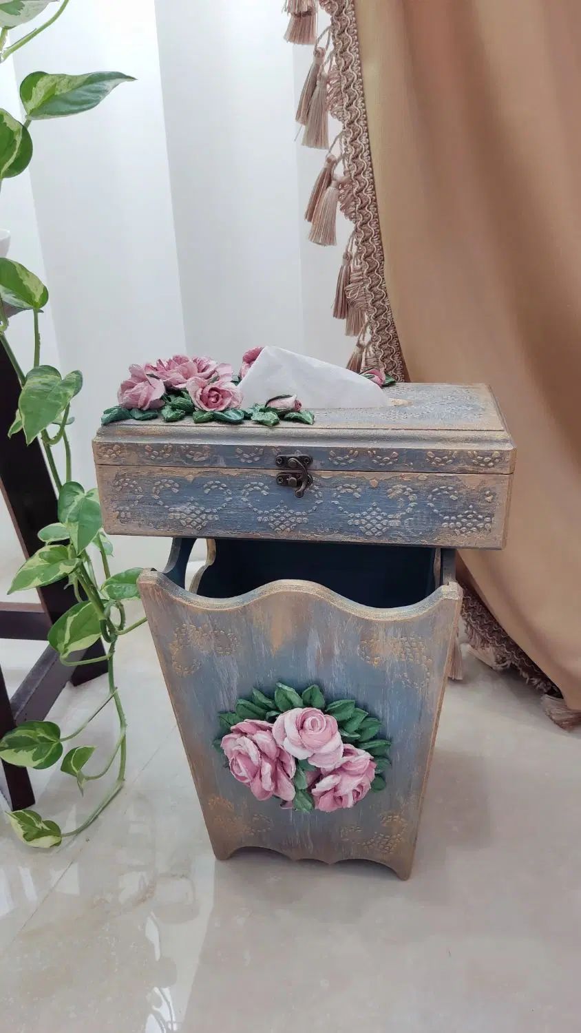 جعبه دستمال کاغذی و سطل|صنایع دستی و سایر لوازم تزئینی|مشهد, نکاح|دیوار