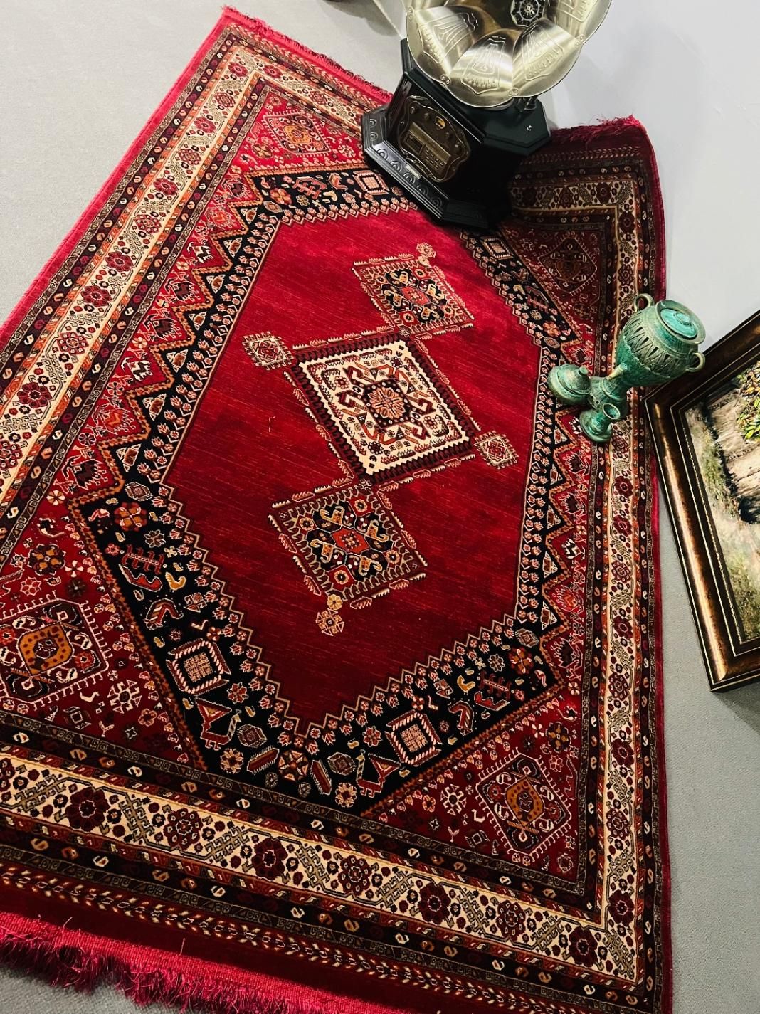 فرش لاکی سبز سنتی(۷۰۰شانه)|فرش|کرج, حصارک بالا|دیوار