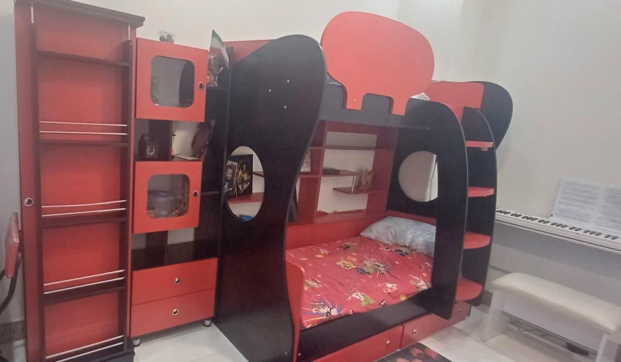 سرویس خواب کودک و نوجوان دوطبقه همراه کمد|تخت و سرویس خواب|پاکدشت, خاتون آباد|دیوار
