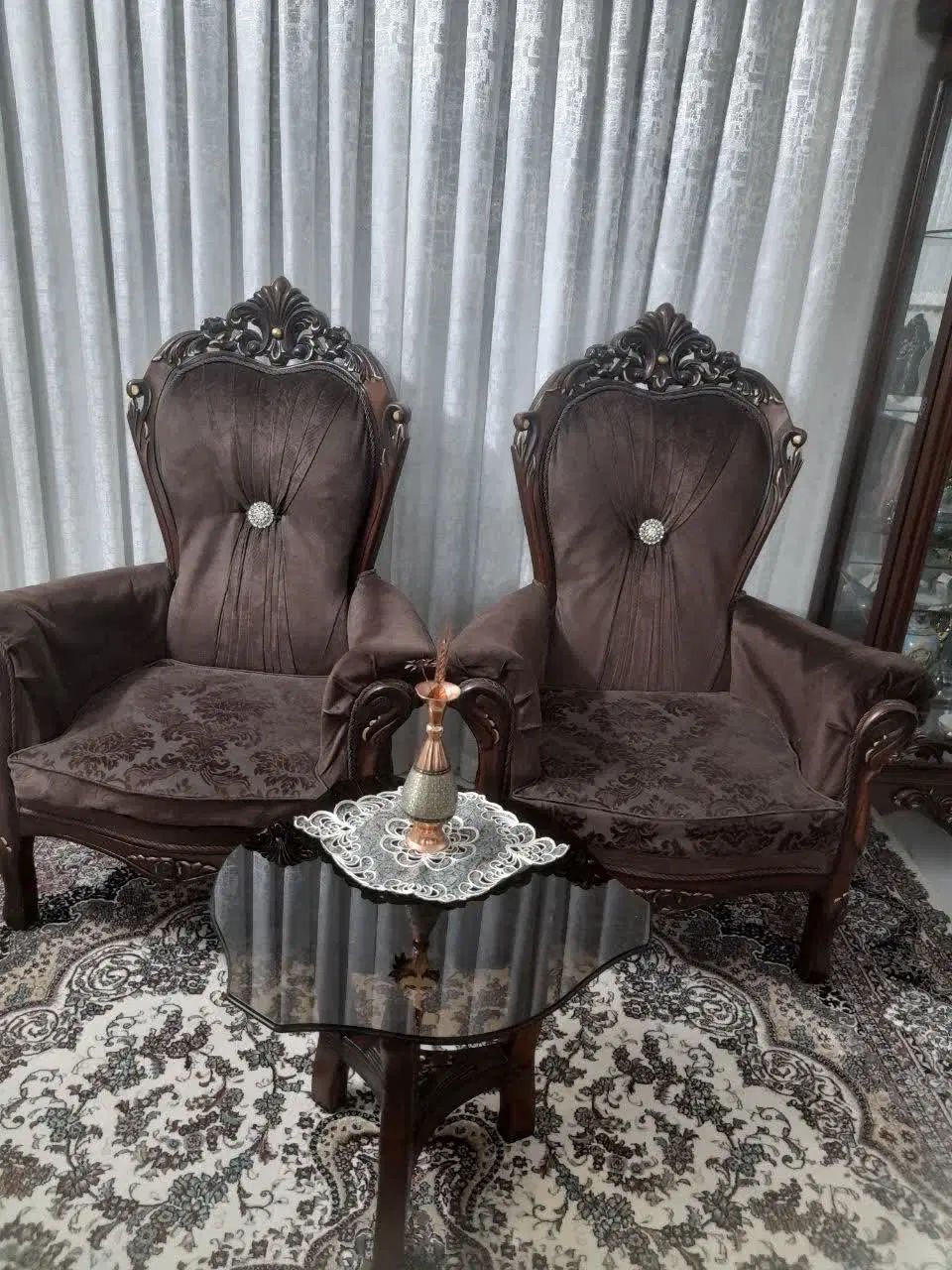 مبلمان ۷ نفره با چوب راش|مبلمان خانگی و میز عسلی|اصفهان, رزمندگان|دیوار