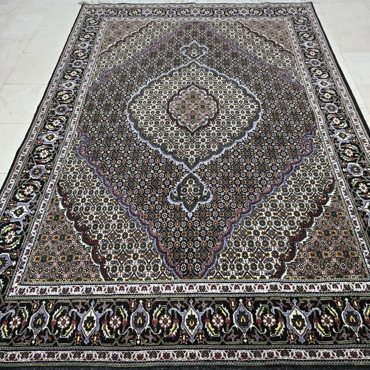 یکجفت قالیچه ماهی تبریز گل‌ابریشم|فرش|تهران, شیراز|دیوار