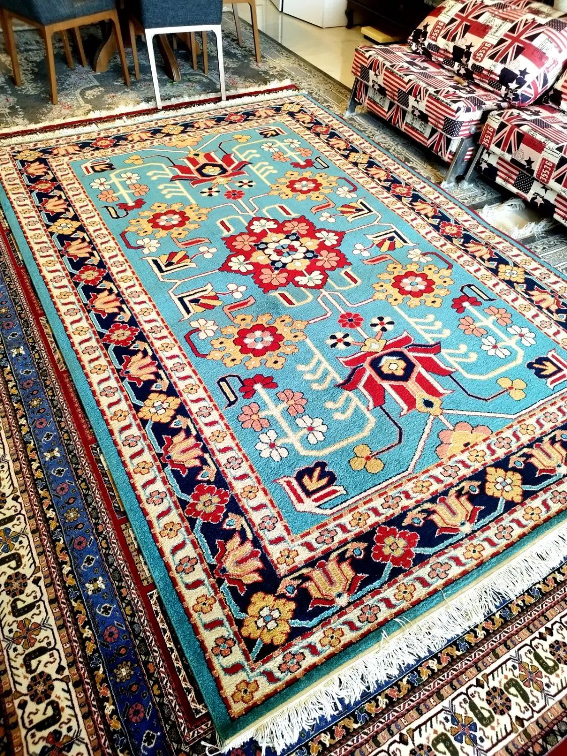 ۲ تخته فرش ۶ متری ساوین کاشان طرح دستبافت|فرش|کرج, فاز ۱ مهرشهر|دیوار