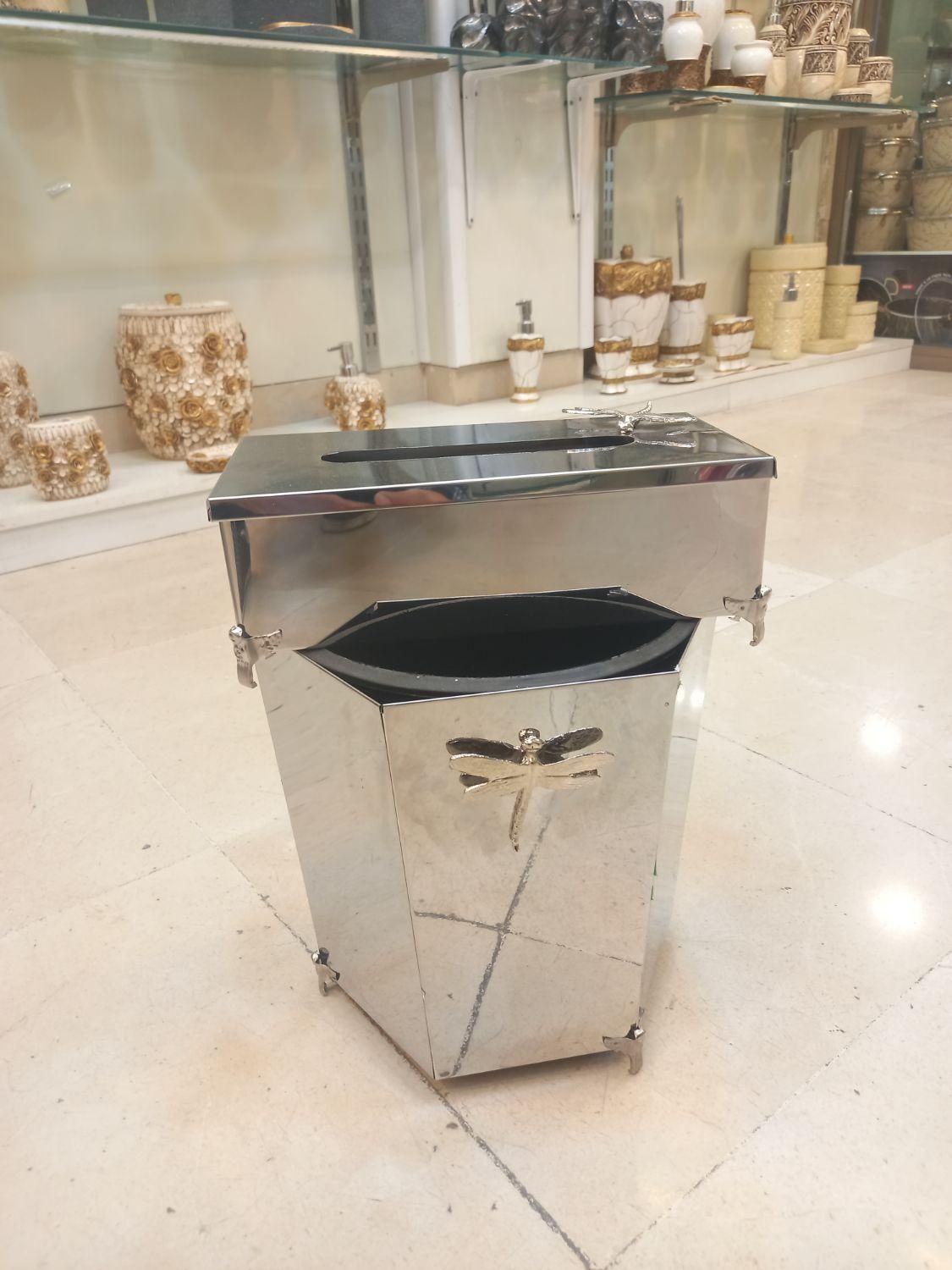 سطل دستمال استیل گل پروانه و سنجاقک|صنایع دستی و سایر لوازم تزئینی|تهران, شوش|دیوار