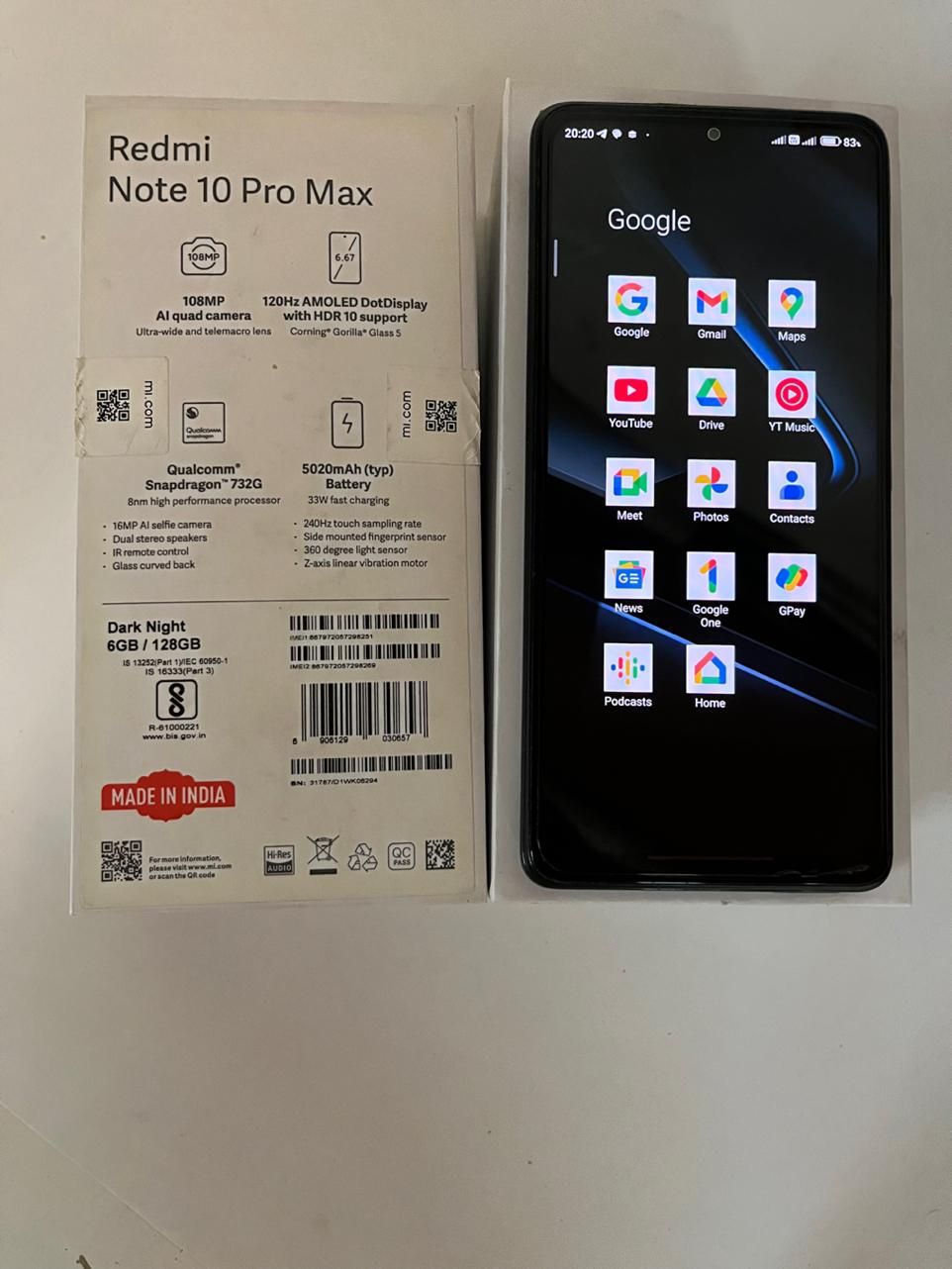 شیائومی Redmi Note 10 Pro Max با حافظهٔ ۱۲۸ گیگ|موبایل|تهران, هروی|دیوار