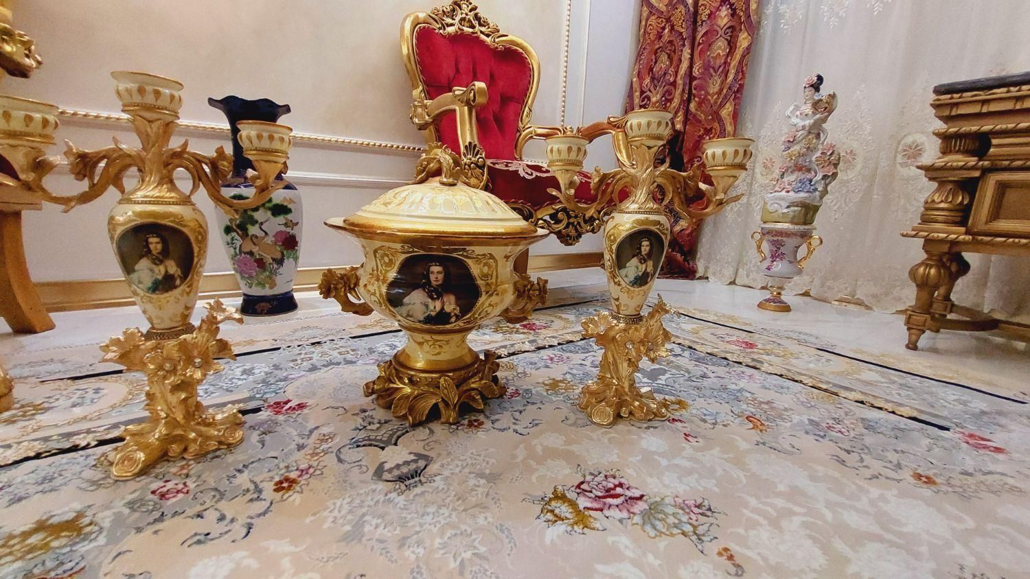 ست رو کنسولی شمعدان و گلدان کاپ وارداتی|صنایع دستی و سایر لوازم تزئینی|ماهدشت, |دیوار