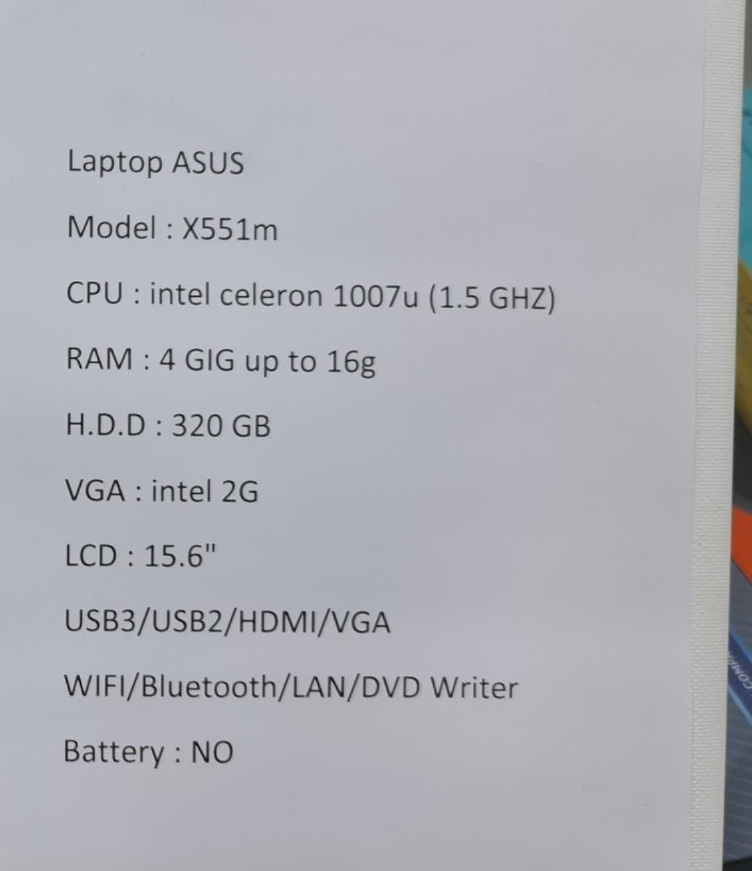 لب تاب ASUS مدل X551m|رایانه همراه|تهران, هفت حوض|دیوار