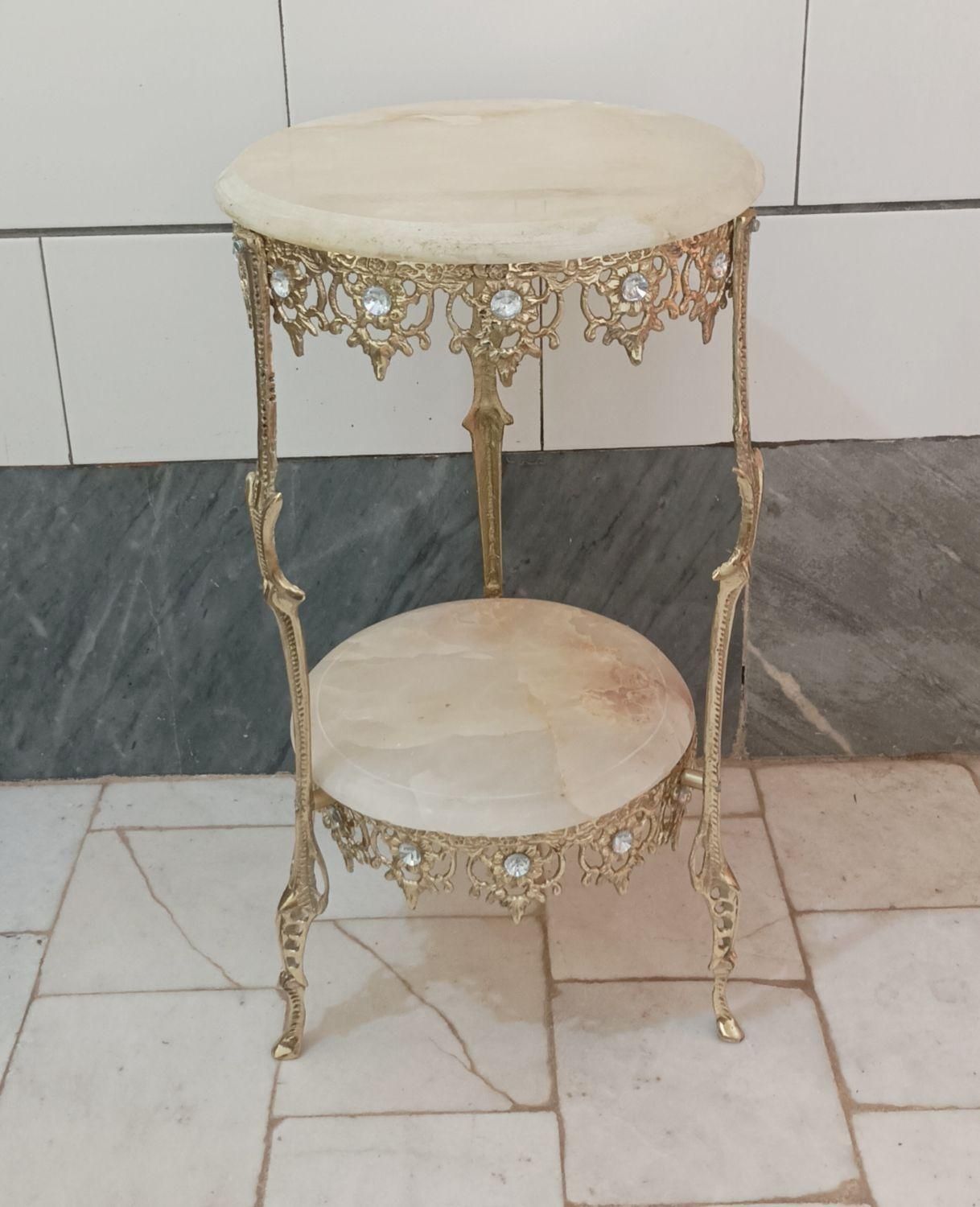 میز تلفن دو طبقه برنز میز برنجی|میز تلفن|اراک, |دیوار