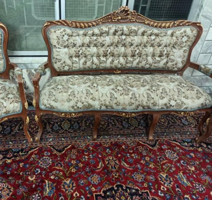 مبل سلطنتی استیل ۹نفره|مبلمان خانگی و میز عسلی|خمینی‌شهر, |دیوار