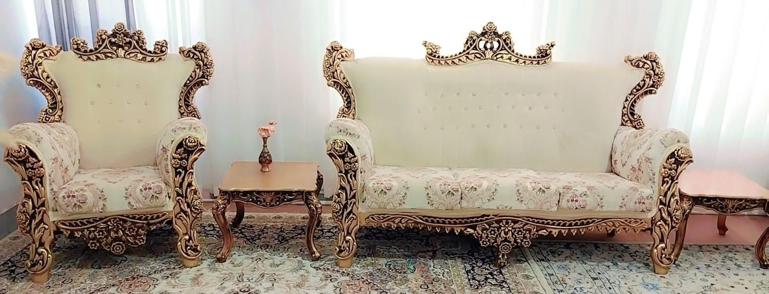 فروش مبل سلطنتی هفت نفره کاملا نو|مبلمان خانگی و میز عسلی|بیرجند, |دیوار