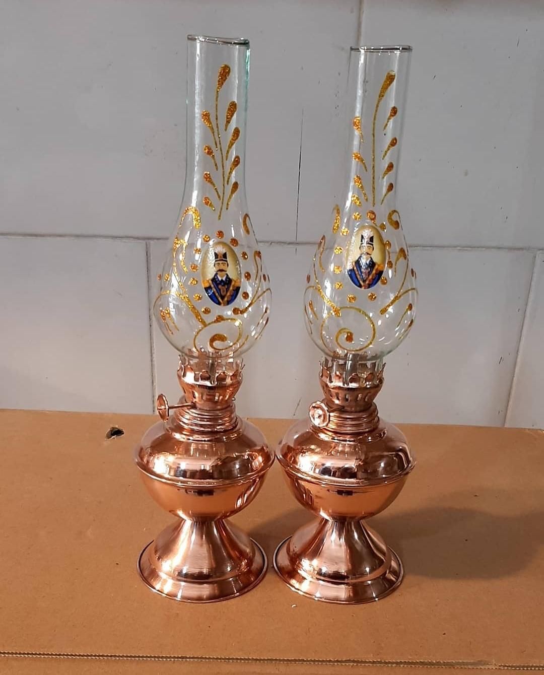 چراغ گردسوز لامپا مسی و برنجی|ریسه و چراغ تزئینی|شیراز, لاله|دیوار