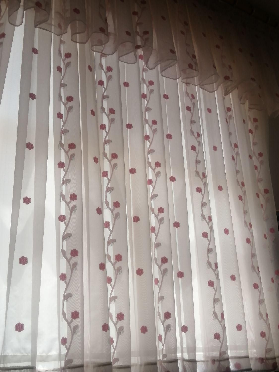 پرده حریر صورتی|پرده، رانر، رومیزی|خمینی‌شهر, |دیوار