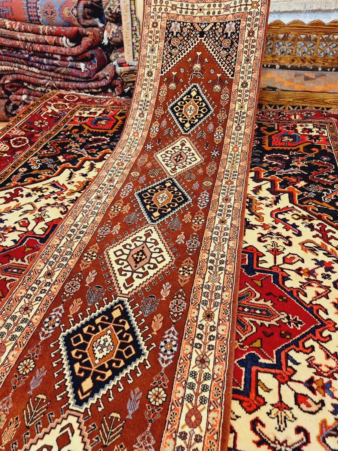 کناره دستباف شیراز زمینه روناسی|فرش|تهران, اکباتان|دیوار