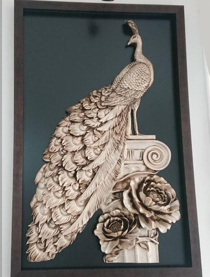 تابلوطرح طاووس برجسته|تابلو، نقاشی، عکس|شیروان (خراسان), |دیوار