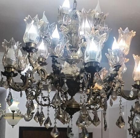 لوستر 20 شاخه ای برنج|لوستر و چراغ آویز|تبریز, |دیوار