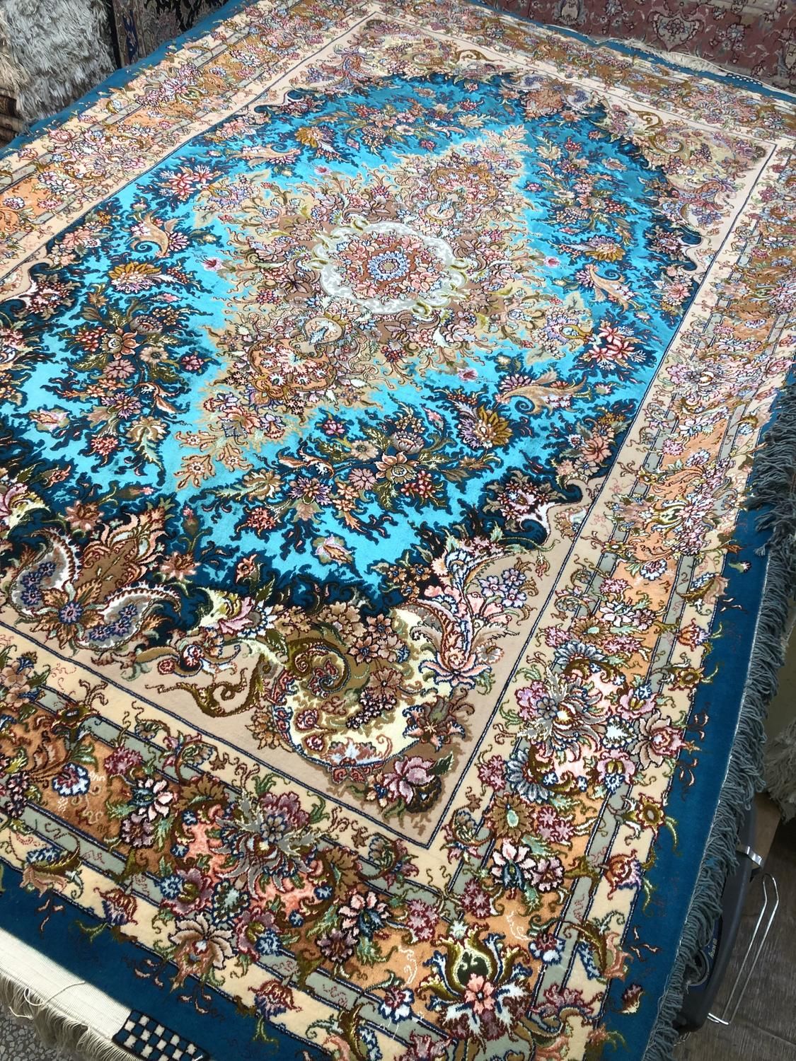 (فرش فرزین) تک۶متری خطیبی۴۰رج کلا ابریشم، تبریز|فرش|تبریز, |دیوار